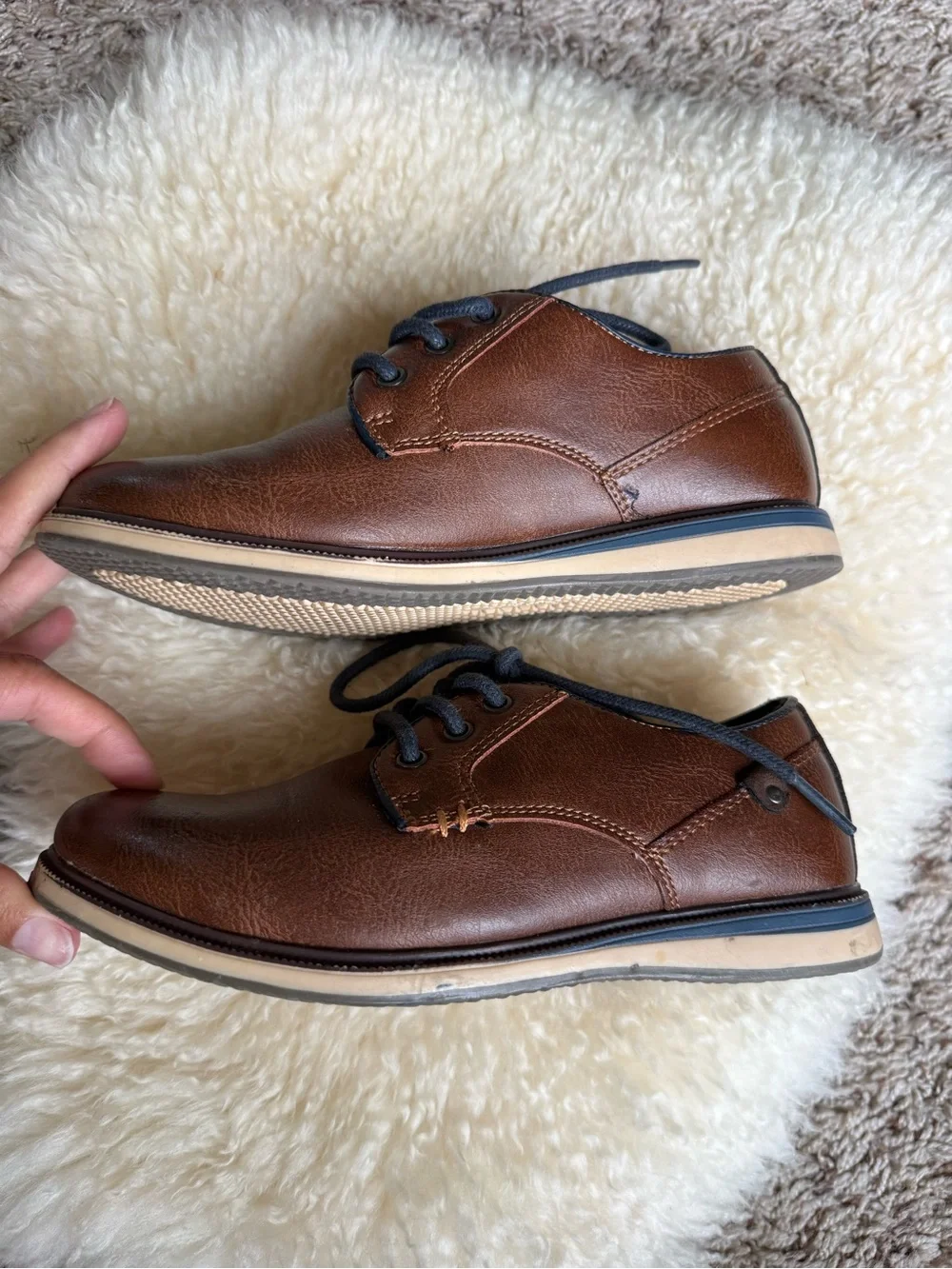 Boys Brown Dress Lace-Up Shoes